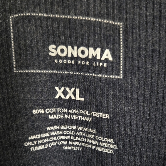 Sonoma Men's Black Henley Shirt XXL - Picture 3 of 4